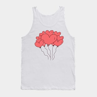 Adorable Heart Balloons Doodle Tank Top